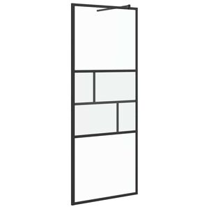 vidaXL Parede de Chuveiro Walk-in Preto 80 x 195 x 0,5 cm