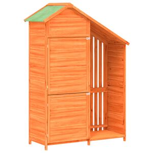 vidaXL Abrigo p/ ferramentas jardim 120x53,5x170 pinho maci&ccedil;o castanho