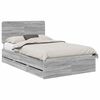 vidaXL Estrutura da Cama com gaveta Cinza Sonoma 120 x 200 cm
