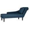 vidaXL Chaise lounge c/ almofada/apoio de bra&ccedil;os direito veludo azul