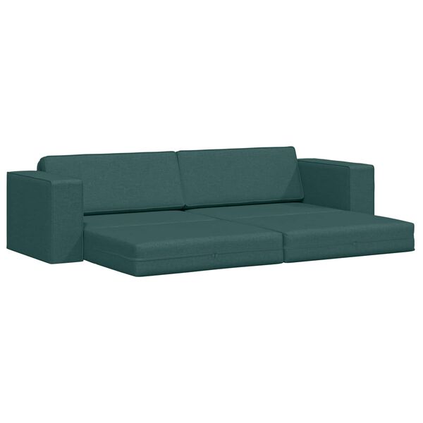 vidaXL Sof&aacute;-Cama 200cm Verde Escuro tecido