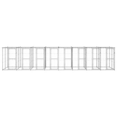 vidaXL Canil de exterior com telhado 19,36 m² aço galvanizado