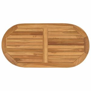 vidaXL Tampo de Mesa Oval Madeira de Teca S&oacute;lida Natural
