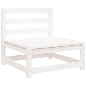 vidaXL Sof&aacute; de centro para jardim madeira de pinho maci&ccedil;a branco