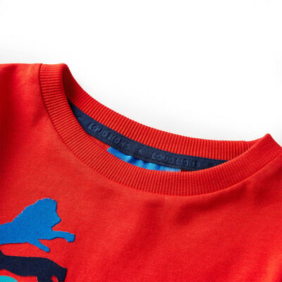 T-shirt de manga comprida para criança vermelho 92