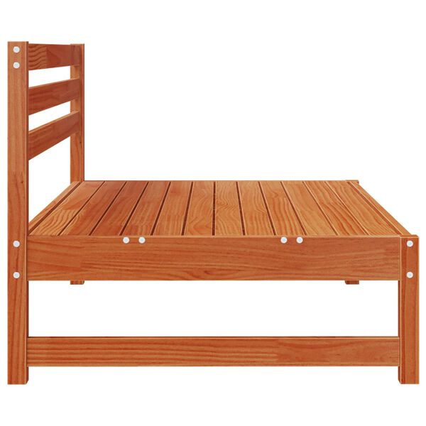 Sof&aacute; do Meio do Jardim Madeira de pinho maci&ccedil;o Castanho Cera