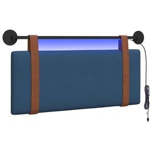 vidaXL Cabeceira suspensa Com luz LED Azul PU Antigo