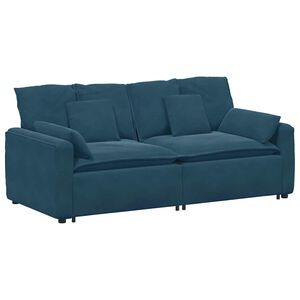 vidaXL Sof&aacute; modular com almofadas azul