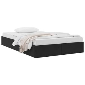 vidaXL Cama com Armazenamento com colch&atilde;o Preto 120 x 200 cm Veludo