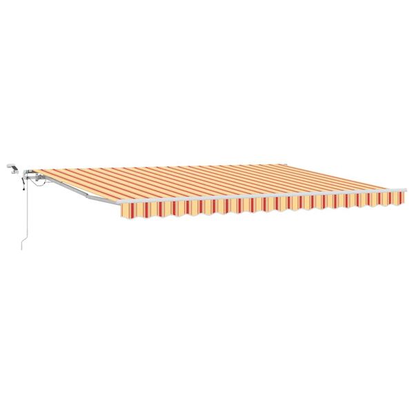 vidaXL Toldo Retr&aacute;til Amarelo e Laranja 450 &times; 300 cm Poli&eacute;ster e Metal
