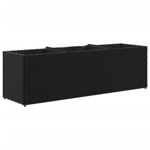 vidaXL Floreira com 3 vasos 105x30x32 cm vime PE preto