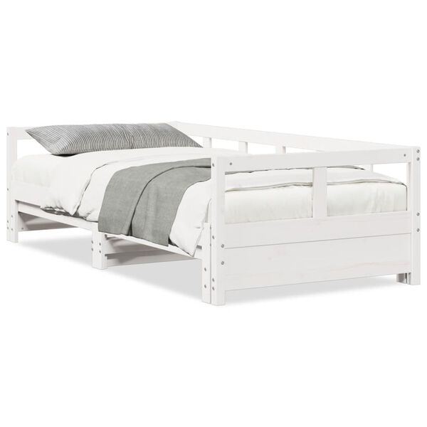 vidaXL Sof&aacute;-cama sem colch&atilde;o 80x200 cm madeira de pinho maci&ccedil;a branco