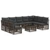 vidaXL Conjunto de Sof&aacute; de Jardim 10 pcs Cinzento vime PE