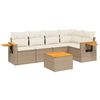 vidaXL 6 pcs conjunto de sof&aacute;s p/ jardim com almofad&otilde;es vime PE bege