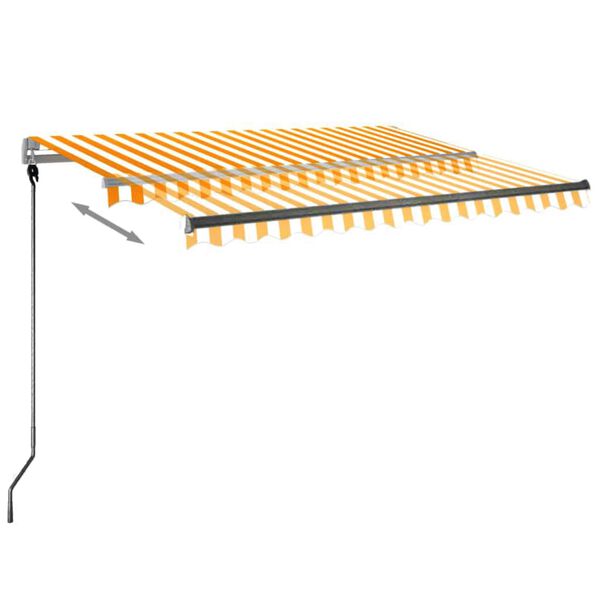 vidaXL Toldo automático independente 300x250 cm amarelo e branco