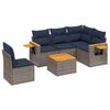 vidaXL 6 pcs conjunto sof&aacute;s p/ jardim c/ almofad&otilde;es vime PE cinzento