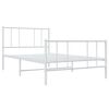 vidaXL Estrutura de cama com cabeceira e pés 100x200 cm metal branco