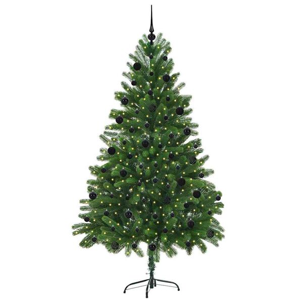 vidaXL &Aacute;rvore de Natal com 300 LEDs com suporte Verde 210 cm PE