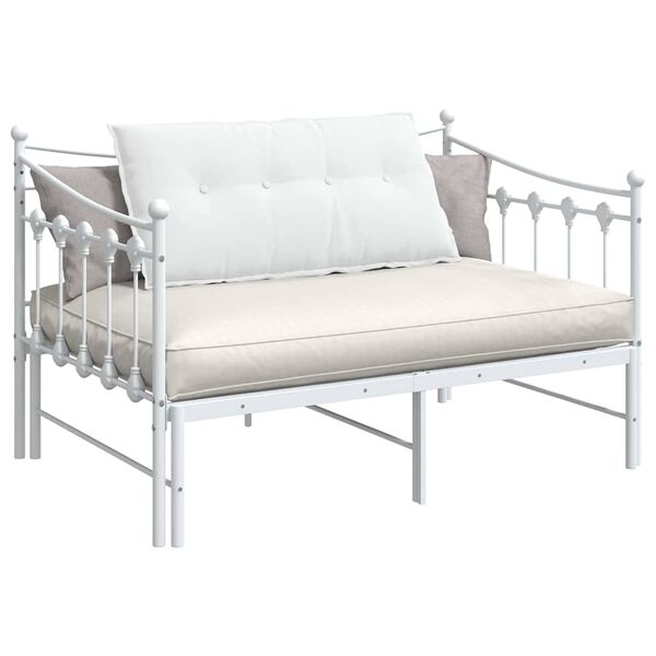 vidaXL Travesseiro para Costas Branco 100 x 19 x 50 cm tecido