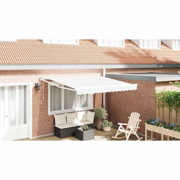 vidaXL Toldo Retr&aacute;til Branco 350 x 250 cm tecido