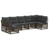 vidaXL Conjunto de Sof&aacute; de Jardim 7 unid. Cinzento vime PE