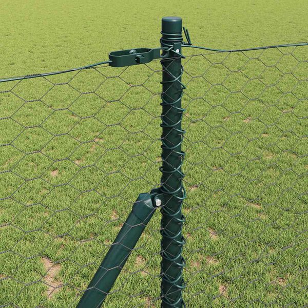 vidaXL Poste de Cerca Cinzeto 50 x 1 m (malha de 36 mm) A&ccedil;o e PVC
