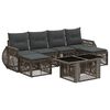 vidaXL Conjunto de Sof&aacute; de Jardim 7 unid. Cinza e Cinza Escuro vime PE
