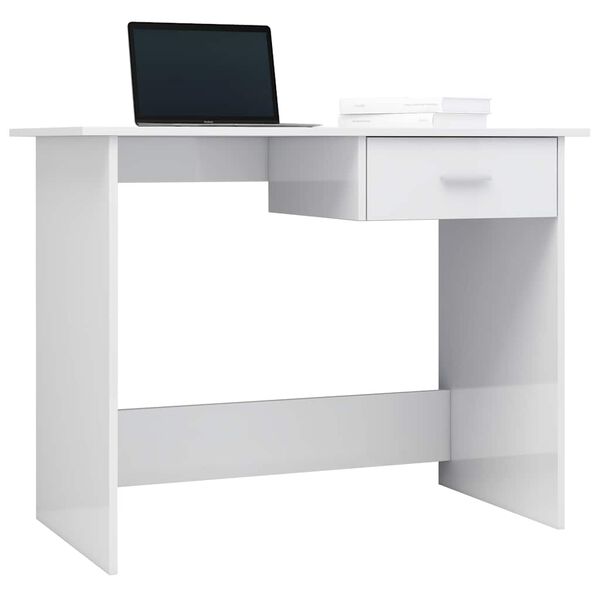 vidaXL Secret&aacute;ria 100x50x76 cm contraplacado branco brilhante