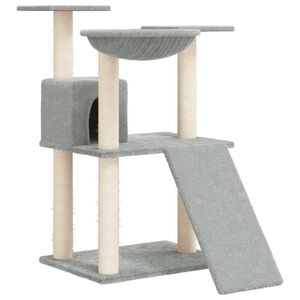 vidaXL &Aacute;rvore p/ gatos c/ postes arranhadores sisal 83 cm cinza-claro