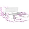 vidaXL Estrutura da Cama Cinzento 180 x 200 cm Madeira processada