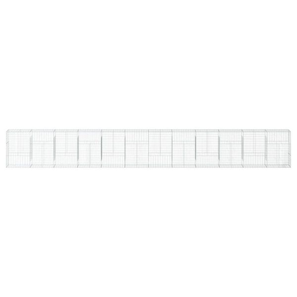 vidaXL Cesto gabi&atilde;o com cobertura 1200x50x150 cm ferro galvanizado