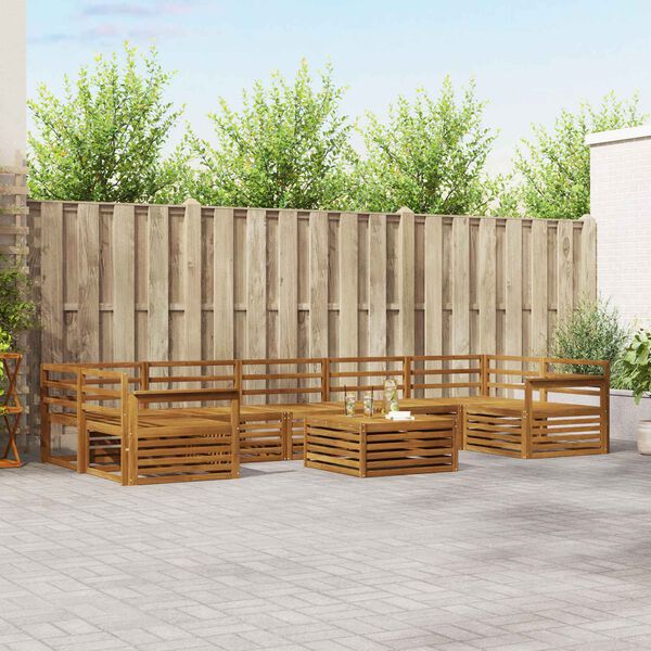 vidaXL Conjunto de Sof&aacute;s para Exterior 8 pcs Natural