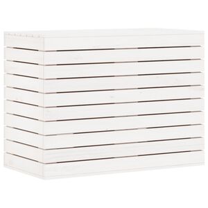 vidaXL Cesto de roupa suja 88,5x44x66 cm pinho maci&ccedil;o branco