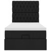 vidaXL Cama otomana com colch&atilde;o 90x200 cm tecido preto