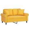 vidaXL Sof&aacute; 2 lugares c/ almofad&otilde;es 120 cm veludo amarelo-claro