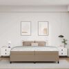 vidaXL Estrutura da Cama com colch&atilde;o Cappuccino 200 x 200 cm tecido