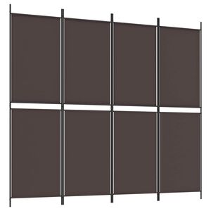 vidaXL Biombo/divis&oacute;ria com 4 pain&eacute;is 200x180 cm tecido castanho