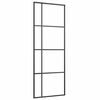 vidaXL Porta deslizante em vidro ESG e alumínio 76x205 cm preto