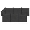 vidaXL Painel de Cerca 7 pcs WPC e Alum&iacute;nio Preto
