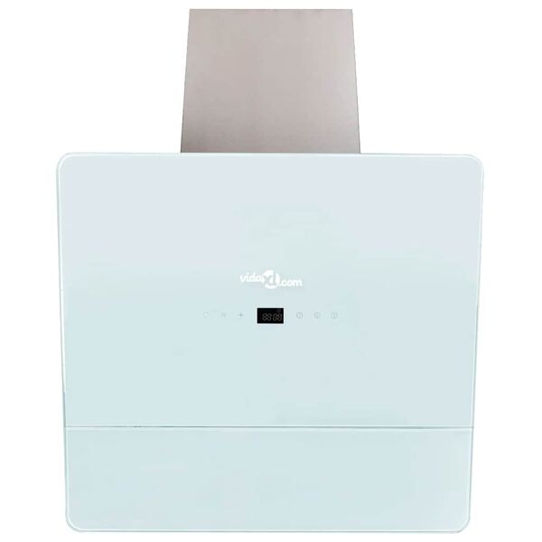 vidaXL Exaustor 600 mm vidro temperado branco