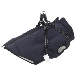 vidaXL Casaco para C&atilde;es Azul Marinho L48 Velo e Poli&eacute;ster