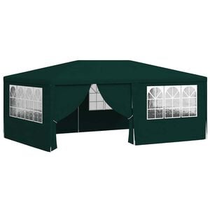 vidaXL Tenda festas profissional c/ paredes laterais 4x6m 90g/m&sup2; verde