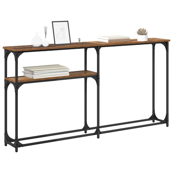 vidaXL MesadeConsola Madeira antiga 145x22.5x75cm Madeira processada