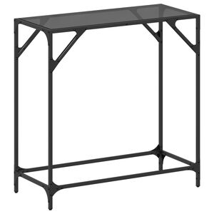 vidaXL Mesa de centro com tampo em vidro preto 80x35x81 cm a&ccedil;o