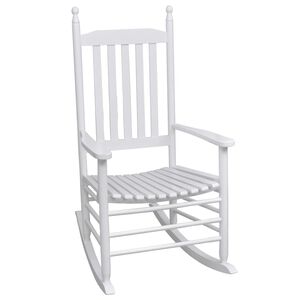 vidaXL Cadeira de baloi&ccedil;o com assento curvo madeira branco