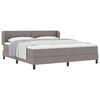 vidaXL Cama Box com cabeceira Cinzento-acastanhado 180 x 200 cm tecido