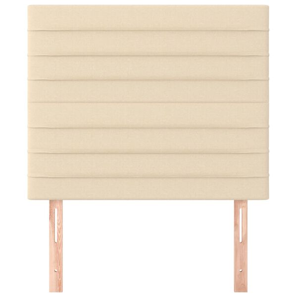 vidaXL Cabeceira Creme 80x5x118/128 cm Tecido
