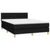 vidaXL Cama box spring c/ colch&atilde;o e LED 140x200 cm tecido preto