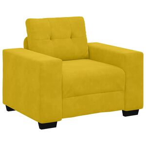 vidaXL Poltrona de veludo amarela, 100x78x80 cm