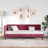 vidaXL Estrutura de Cama de Canto Vinho Vermelho 80 cm x 200 cm Veludo